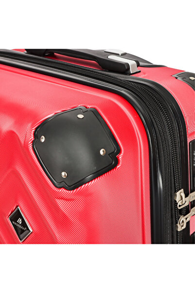 Madisson SW44103 medium extendable trolley, ABS, lock, 4 double wheels, 67 cm, red