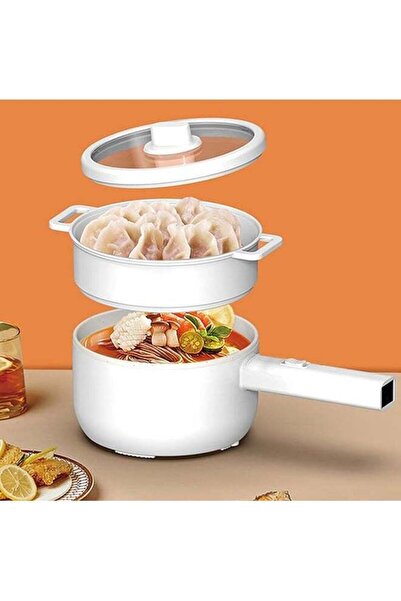 COOYA 1.8L Electric Hot Pot with Steamer & Temperature Control-Non-Stick Electric Cooker Shabu Shabu,Elect
