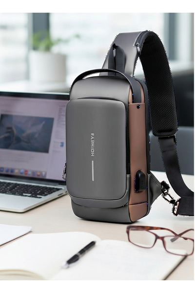 FASHION Unisex Waterproof Oxford Chest Bag with Password Lock, Lightweight and Comfortable for Travel