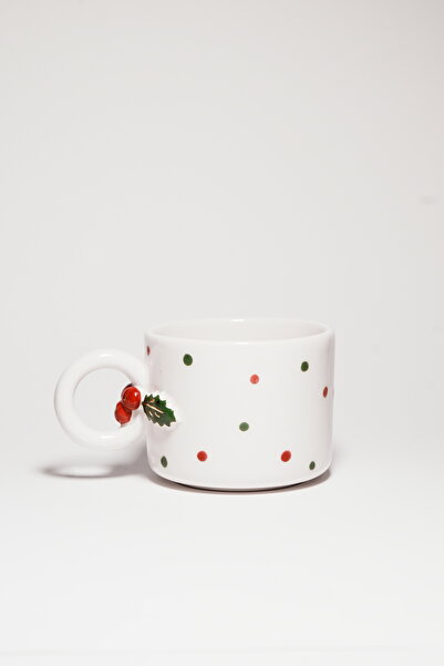 Sezgi Ceramic Seramik El Yapımı 200 ml Yılbaşı Temalı Mug Kupa Bardak
