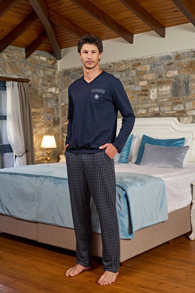Cossy By Aqua Ανδρικό σετ πιτζάμες με καρό σχέδιο με λαιμόκοψη CossybyAqua 26...