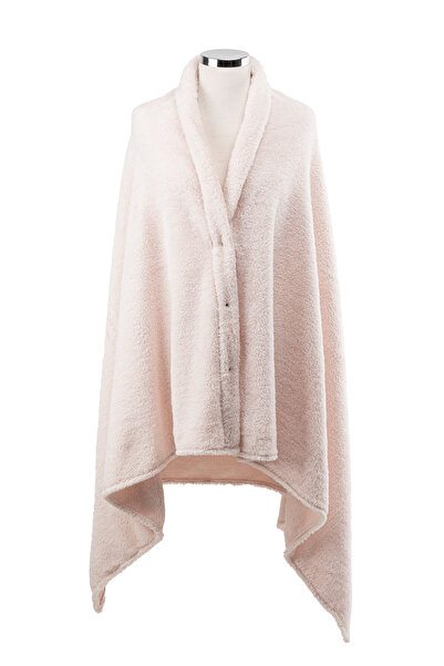 ipekistanbul Snap Fastener Premium Shoulder Shawl Poncho - Light Powder