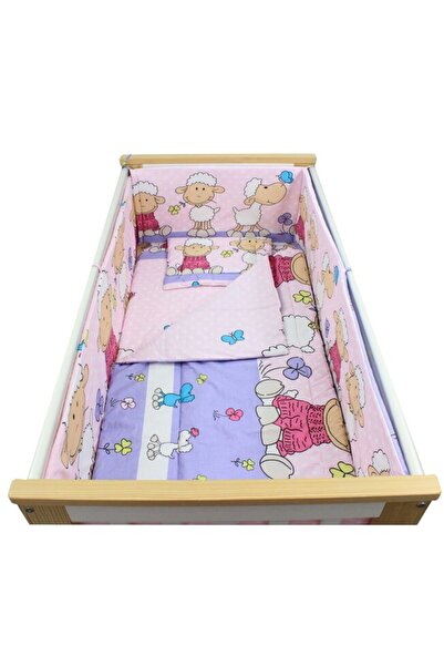 PRICHINDEL Set de lenjerie de pat 5 piese, bumbac, Little Sheep, violet, 120x...