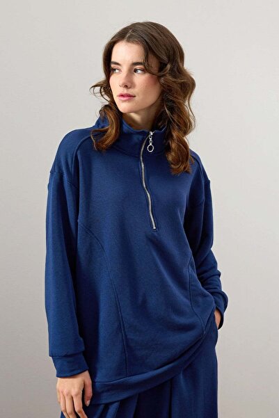 Ceylan Otantik Indigo 3 Thread Half-Zip Sweat