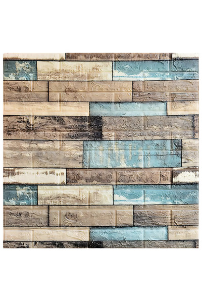 SDEPOT Set of 30 S DEPOT® wallpaper tiles, 3 mm thick, 70x77 cm, wood plank type, blue pattern