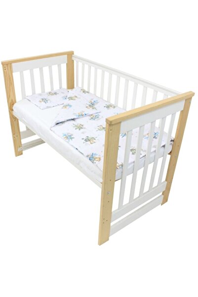 PRICHINDEL Lenjerie de pat pentru pătuț din bumbac, 3 piese, Ursuleț în avion...