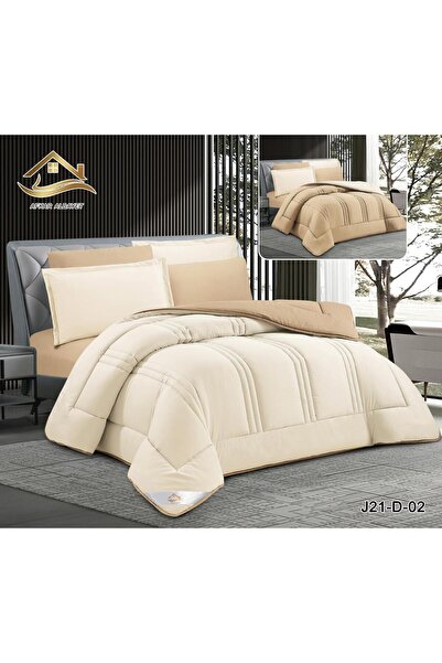 Afkar Albayet Double bed sheet set, 6 pieces, plain microfiber