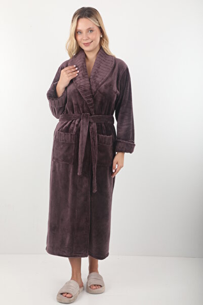 Wild Love 100% bambus pentru femei, cu guler șal, halat lung / halat de baie