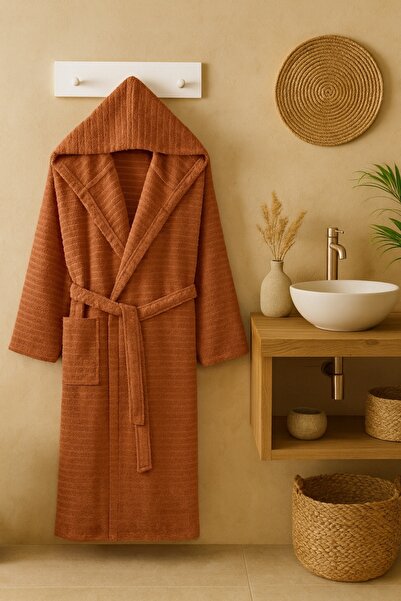 sternen glanz New Nature Cotton Hooded Bathrobe with Pockets Plus Size