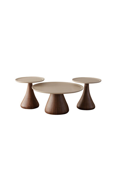 CaddeYıldız Voyage Sehpa Seti - Amerikan Ceviz