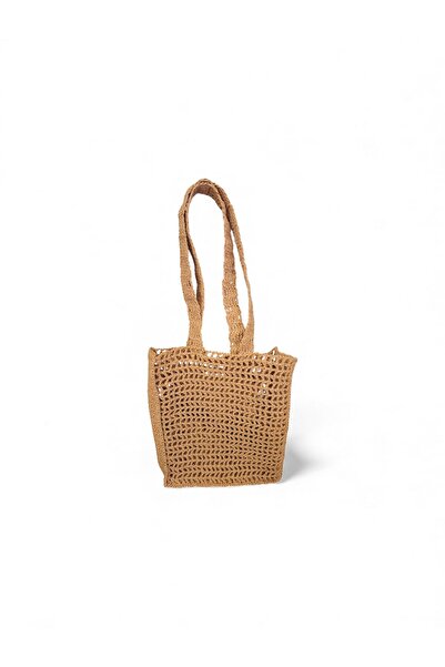 TooHot Women's Cream Hand Knitted Shoulder Bag