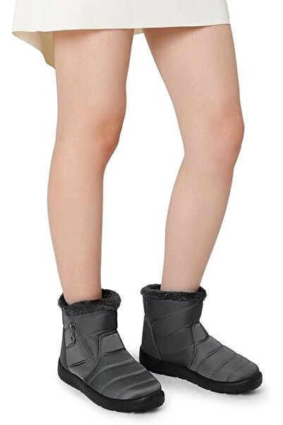 Dream Pairs Winter Short Waterproof Ankle Boots for Women, Gray, Size 40 EU