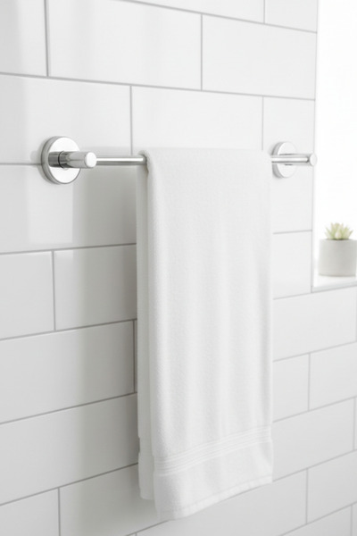HkTeknik Paslanmaz Banyo 40 CM Krom Çubuk Uzun Havluluk (Duvar Askısı)