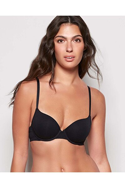 La senza حمالة صدر نصفية مبطنة قليلاً مع دانتيل باللون الأسود