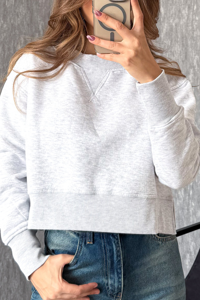 ModaPlaza Women's Crew Neck Comfortable Fit 3 String Sweat 21616