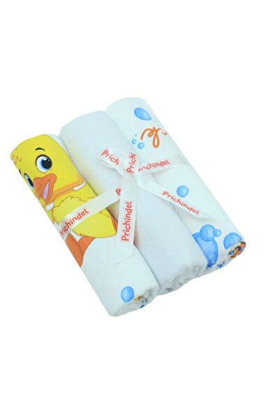 PRICHINDEL Set de 3 scutece din bumbac, Rațe, multicolore, 80 x 70 cm