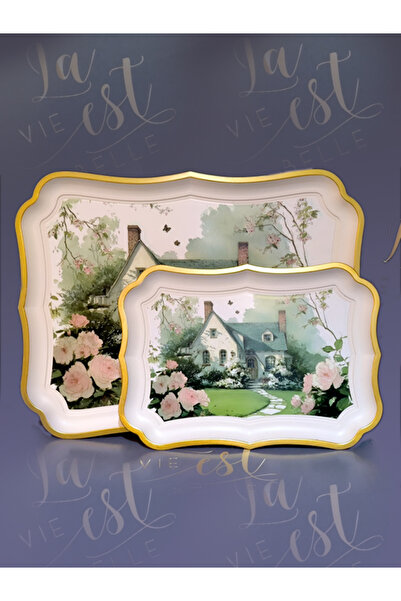 BALBAN TİCARET صينية عرض ميلامين غير قابلة للكسر مزدوجة