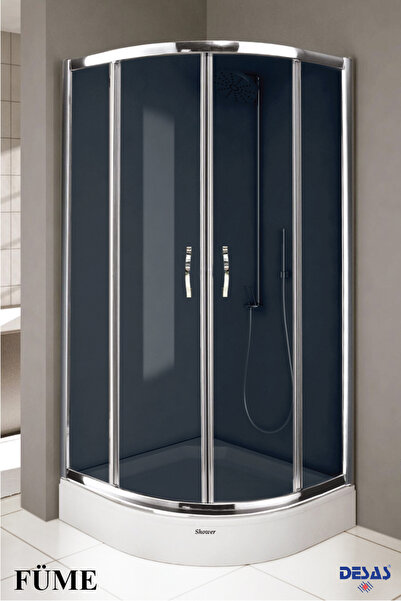 DESAŞ Shower FÜME CAMLI OVAL LÜX DUŞAKABİN Teknesiz *****Desaş Shower