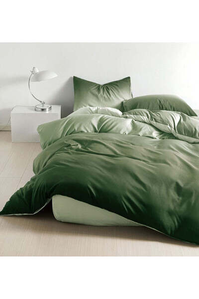 trendyhome Double Bed Linen 4-Piece Satin Cotton - Emerald Green (Degrade)