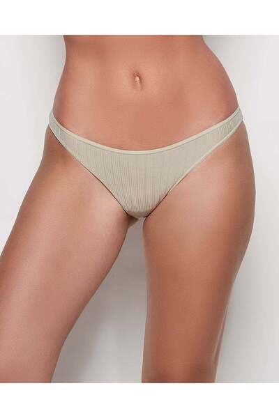 La senza Ribbed Bikini Panty in Stone Grey