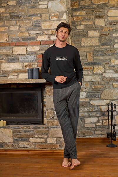 Cossy By Aqua طقم بيجامة رجالي بتفاصيل مطبوعة من CossybyAqua 26183-XL