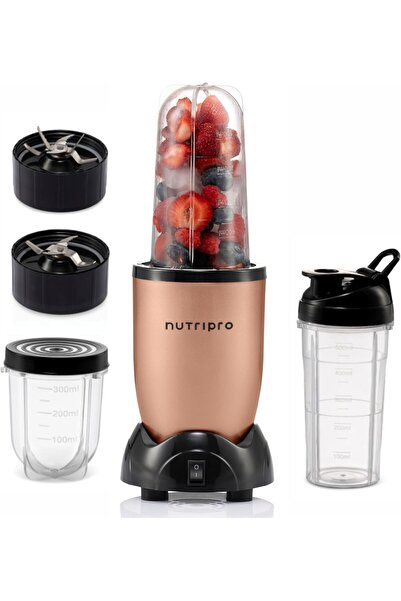 nutripro خلاط ومطحنة عصارة نحاسية - صانعة سموثي - 500 واط (3 برطمانات، ذهبي) ...