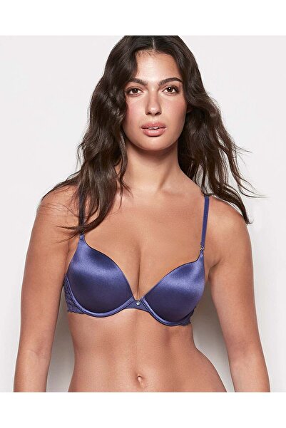 La senza حمالة صدر Hello Sugar Push Up مع جناح من الدانتيل باللون الأزرق الداكن