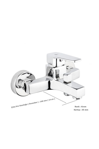 MegaVitrin Tema Kare Slim Bathroom Faucet Tap | Tse Certified Chrome Plated Stainless Body with 5 Years Warranty