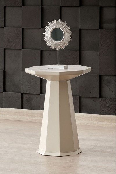 ALTINAKS MOBİLYA Elegance Sehpa,Tekli Sehpa,Yan Sehpa,Zigon Sehpa -Bej & Soho...