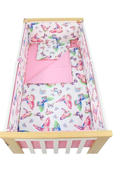 PRICHINDEL Set de lenjerie de pat din bumbac, 5 piese, Butterfly, revers roz,...