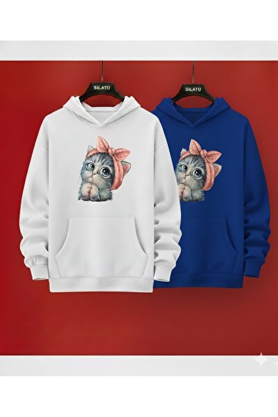 SILATU Hanorac cu glugă cu pisică drăguță (pachet de 2)