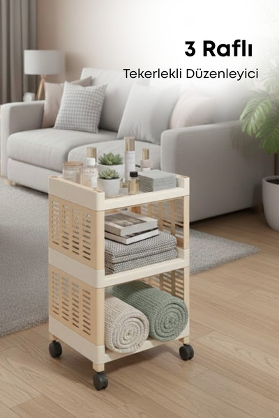 grimorlife 3 Raflı Banyo Düzenleyici Mutfak Rafı Banyo Dolabı Çok Amaçlı Plas...