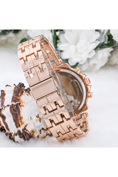 byhodi Elegant and Stylish Special Design Zircon Stone Metal Wrist Watch (rose)