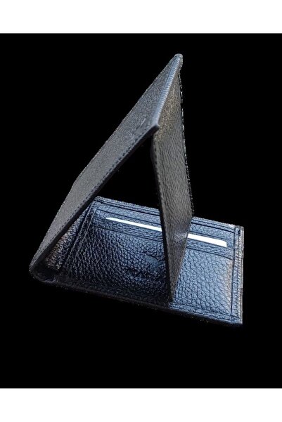 Karalı Deri Men's Genuine Leather Wallet Black Classic Horizontal Model Coin Card Holder