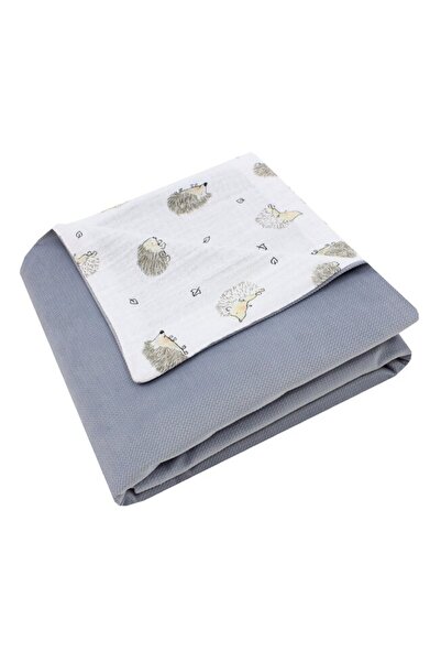 PRICHINDEL Velvet deluxe blanket, muslin reverse Hedgehog Sonic, gray, 80 x 100 cm