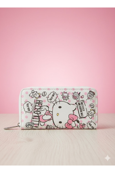 burjalmodah Hello Kitty Women's Polka Dot Wallet - Fun Graphic Design Cash & Card Holder