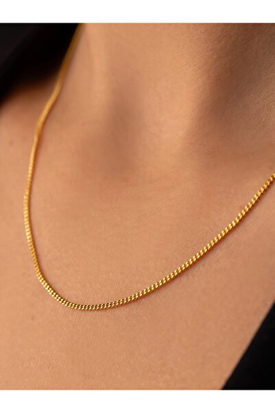 LİNOVE JEWELLERY 925 Ayar Gümüş Gurmet Kolye, Gümüş Üzeri Altın Kaplama Zinci...
