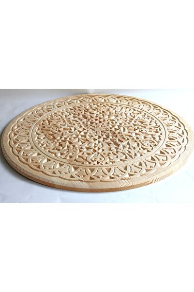 Otantik Çarşı Ahşap Oymalı Sehpa Tablası 57 cm.