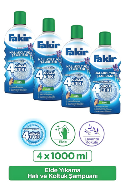 Fakir Elde Lavanta Teknolojili Halı Ve Koltuk Şampuanı 1000ml X 4 Adet