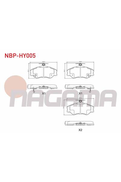 NAGAMA H100 1993-2004 ÖN BALATA TAKIM