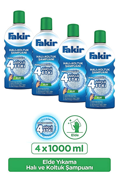 Fakir Elde Nano Teknolojili Halı Ve Koltuk Şampuanı 1000 ml X 4 Adet