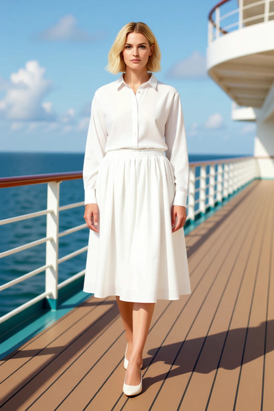 BENERLY Women's Plain Woven Maxi Skirt High Waist Elastic Fit Functional Dura...