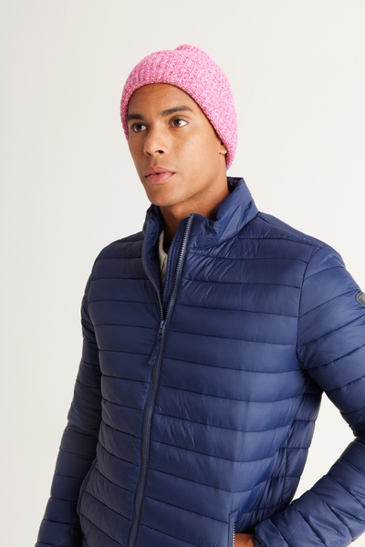 ALTINYILDIZ CLASSICS Navy Blue Standard Fit Regular Cut Mock Neck Patterned Coat