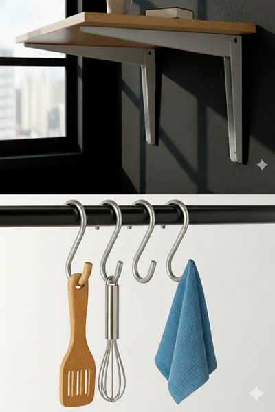 KMT KATLANIR KAPANABİLEN MASA VE RAF KONSOLU 40 CM BEYAZ 1 TAKIM (2 ADET) VE ...