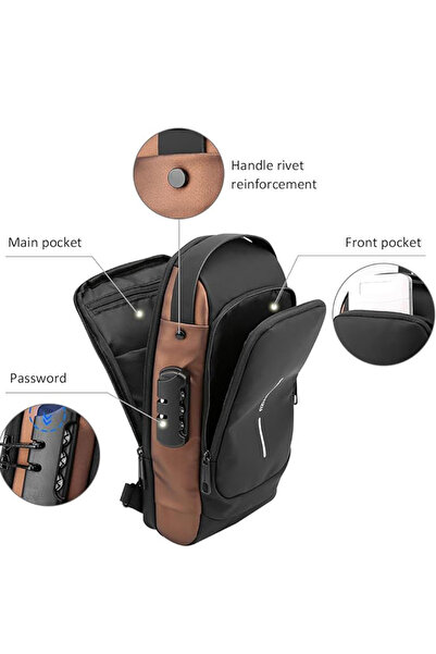 FASHION Unisex Waterproof Oxford Chest Bag with Password Lock, Lightweight and Comfortable for Travel