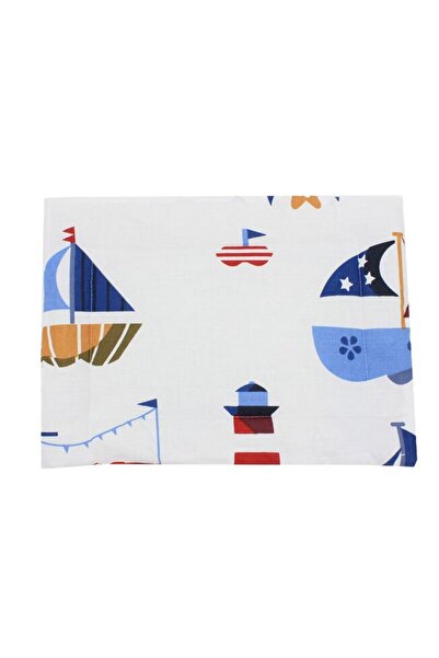 PRICHINDEL Pernă subțire, bumbac, Bărci, albă, 37 x 28 cm