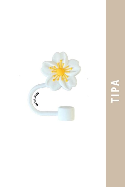 Mamastuff Silikon Tıpa - Beyaz Çiçek Sarı Ortalı