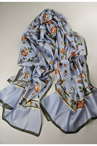 tomrisboutique Luxury Voile Silk Shawl Hijab Foulard Scarf Shawl Floral Patte...