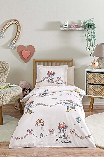 Özdilek Ranforce Lisanslı Bebek Beşik Nevresim Takımı-Minnie Mouse Bowties