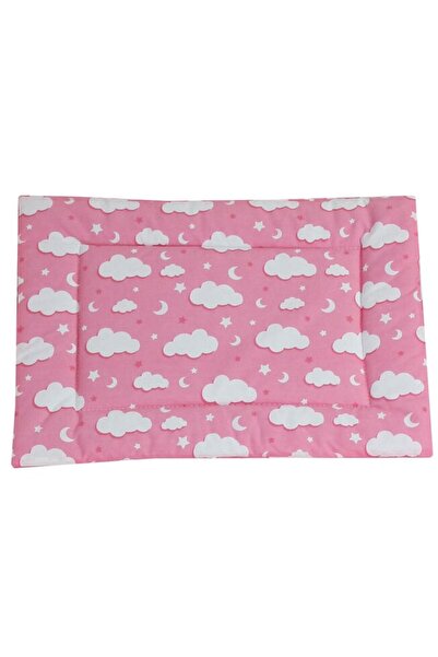 PRICHINDEL Pernă subțire, bumbac, nori și stele, roz, 37 x 28 cm